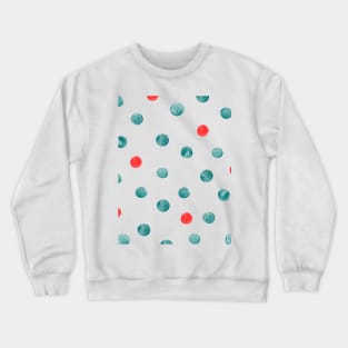 Watercolor random dots - green and orange Crewneck Sweatshirt